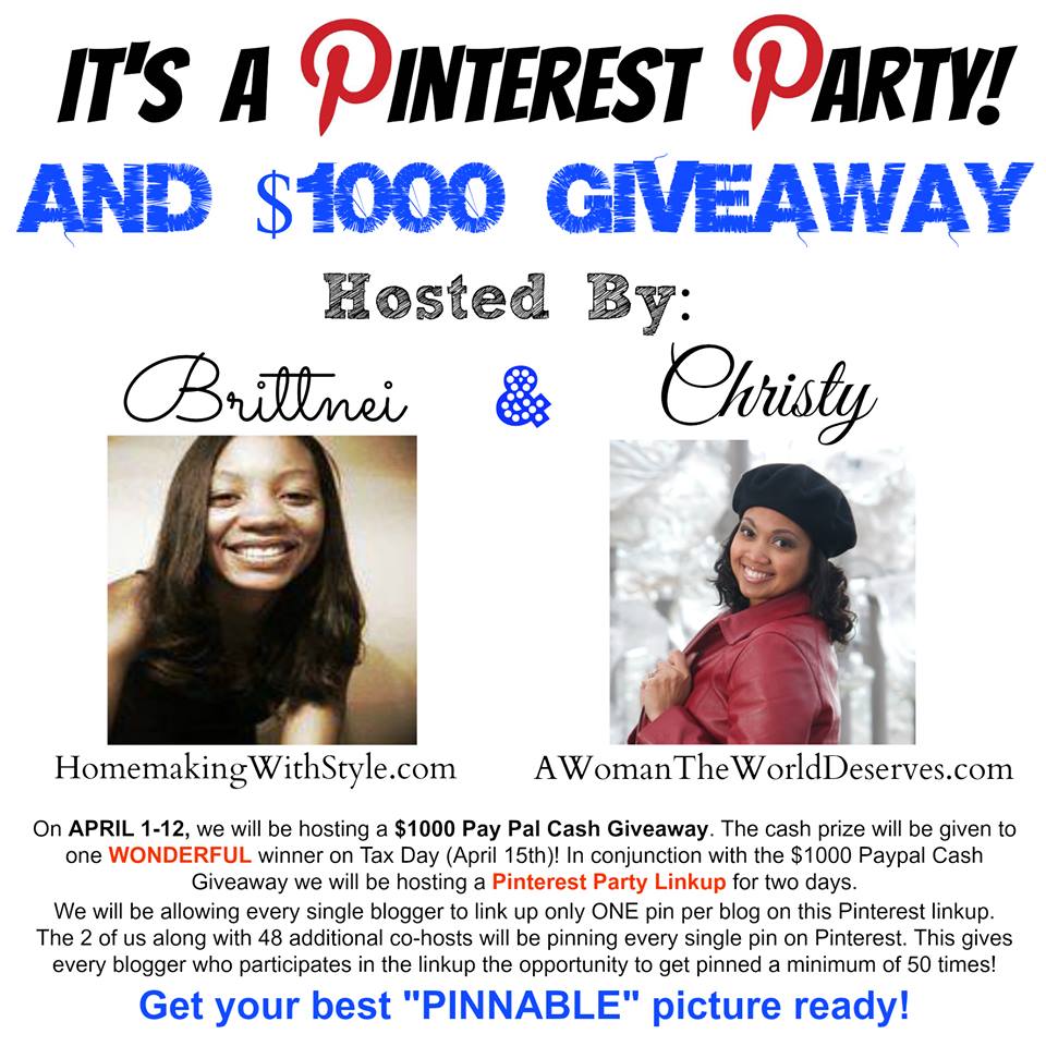 Pinterest Party and Cash Giveaway